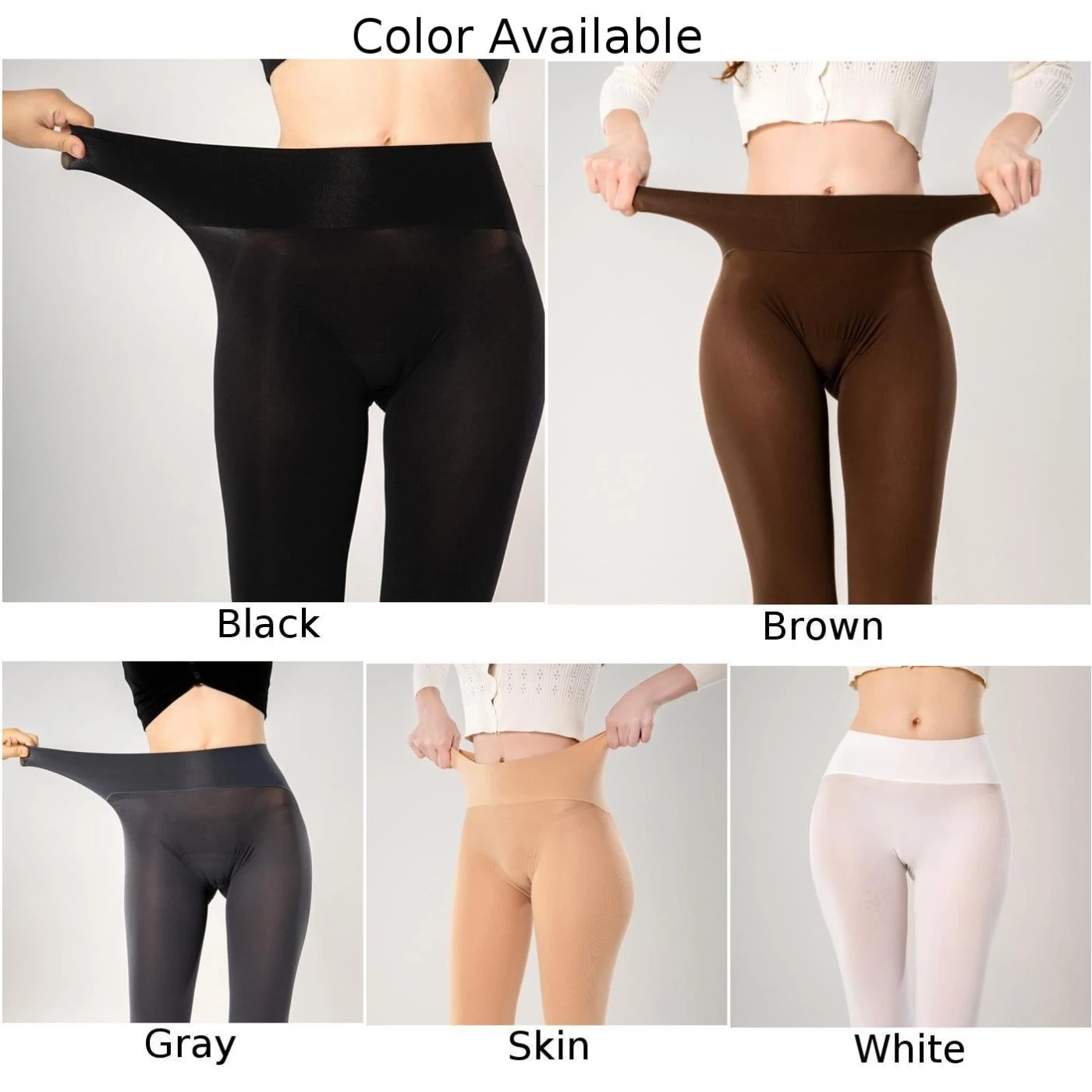 For All Seasons Thickened Tights Velvet Stockings High Waist Tights Solid Color High Stretch Nylon Fabric All Seasons