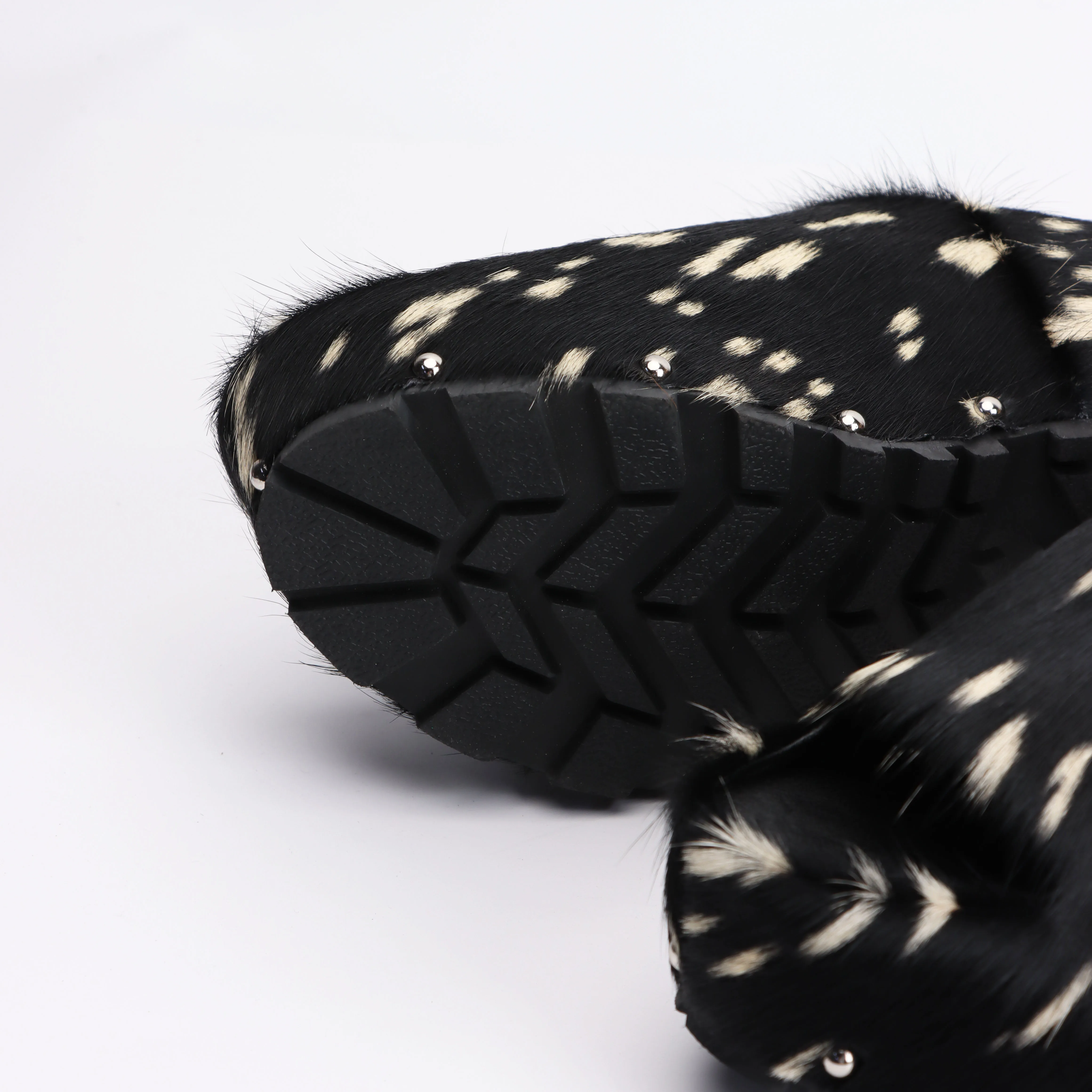 2025 نساء حقيقي العجل الشعر الجلود مصمم منصة فاخرة البغال اصطف الانزلاق على قباقيب الشرائح الصنادل الصيف موضة أحذية مريحة #5