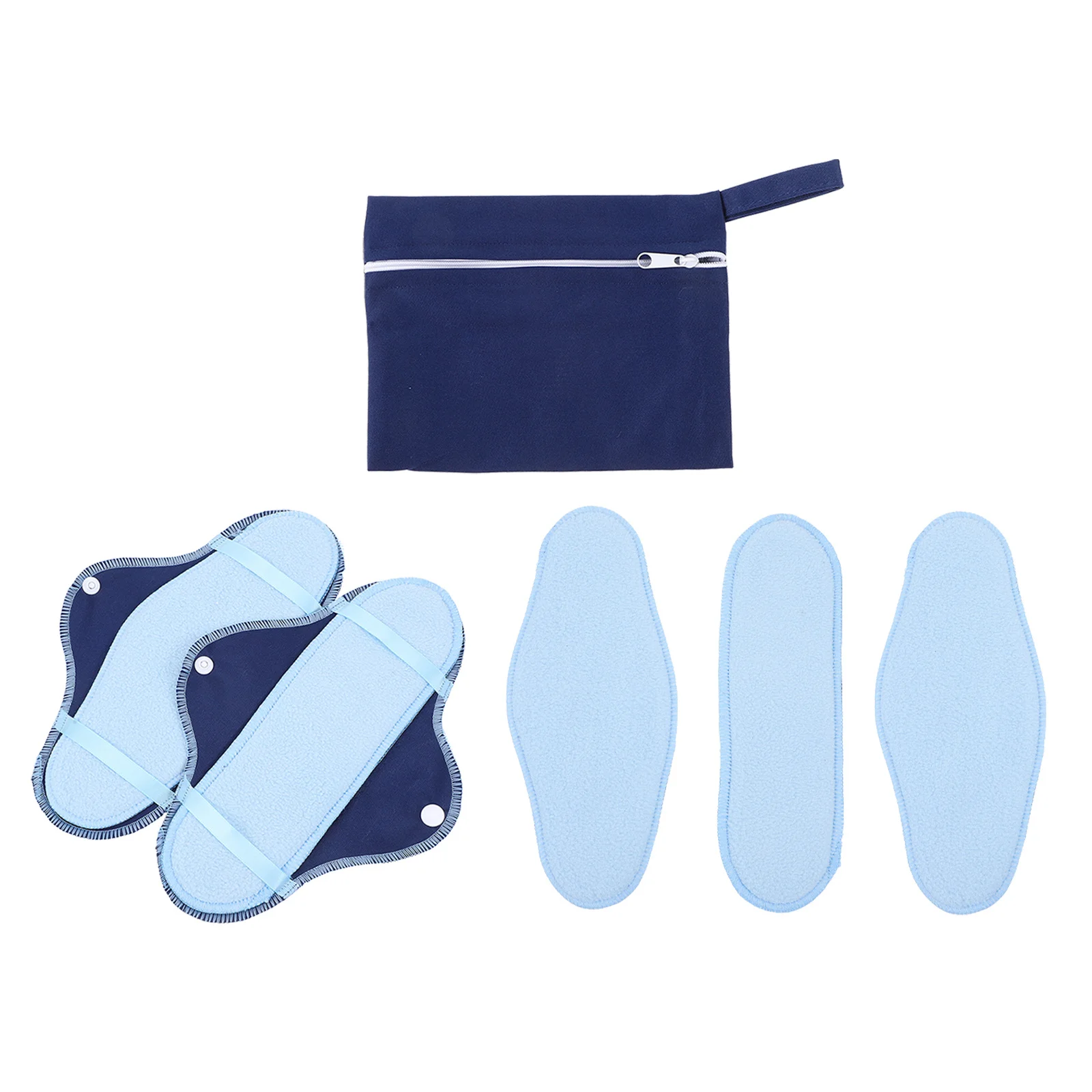 8 قطعة فوط صحية قابلة للغسل قابلة لإعادة الاستخدام منصات الحيض للنساء مانعة للتسرب بول القماش القطبية الصوف مريحة اللباس الداخلي بطانة الصحة #4