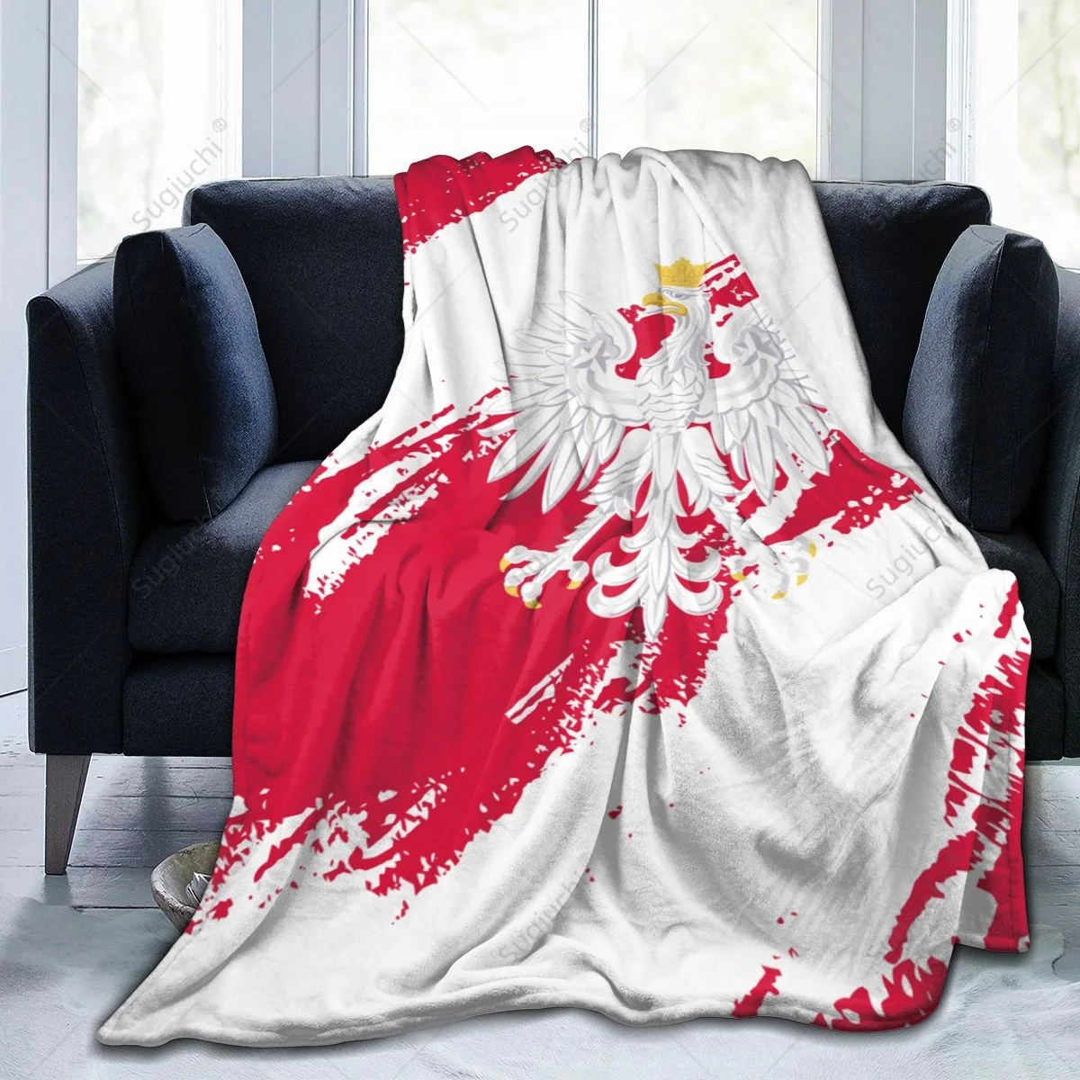 Blanket Poland Flag Color Flannel Multifunction Camping Sofa Cover Keep Warm