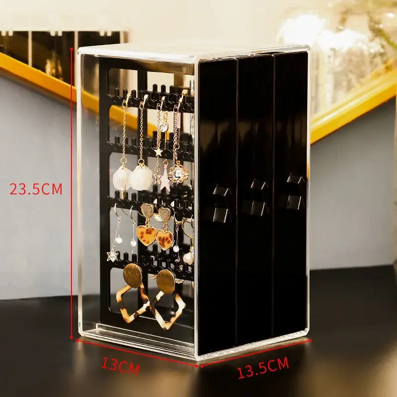 Plastic Drawer Jewelry Box Storage Earrings Jewelry Boxes Organizer Women Necklace Bracelet Transparent Display Stand Accessory