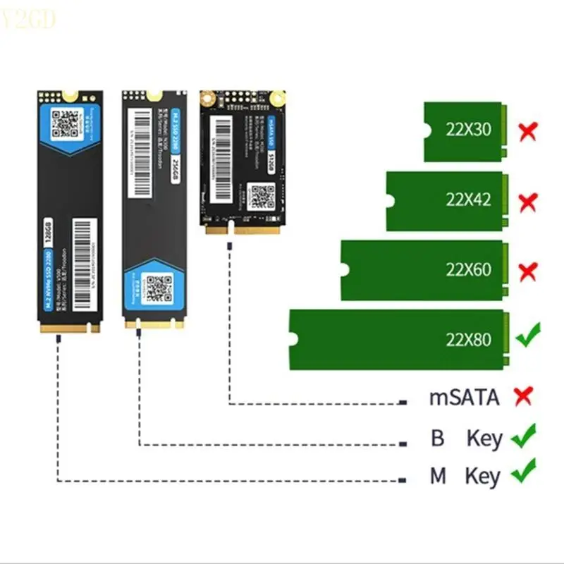 

Y2GD M.2 NVMe 2280 SSD Heat Sink Cooling Pad M.2 Solid Disk Radiators Heat Sink Aluminum Heat-resistance