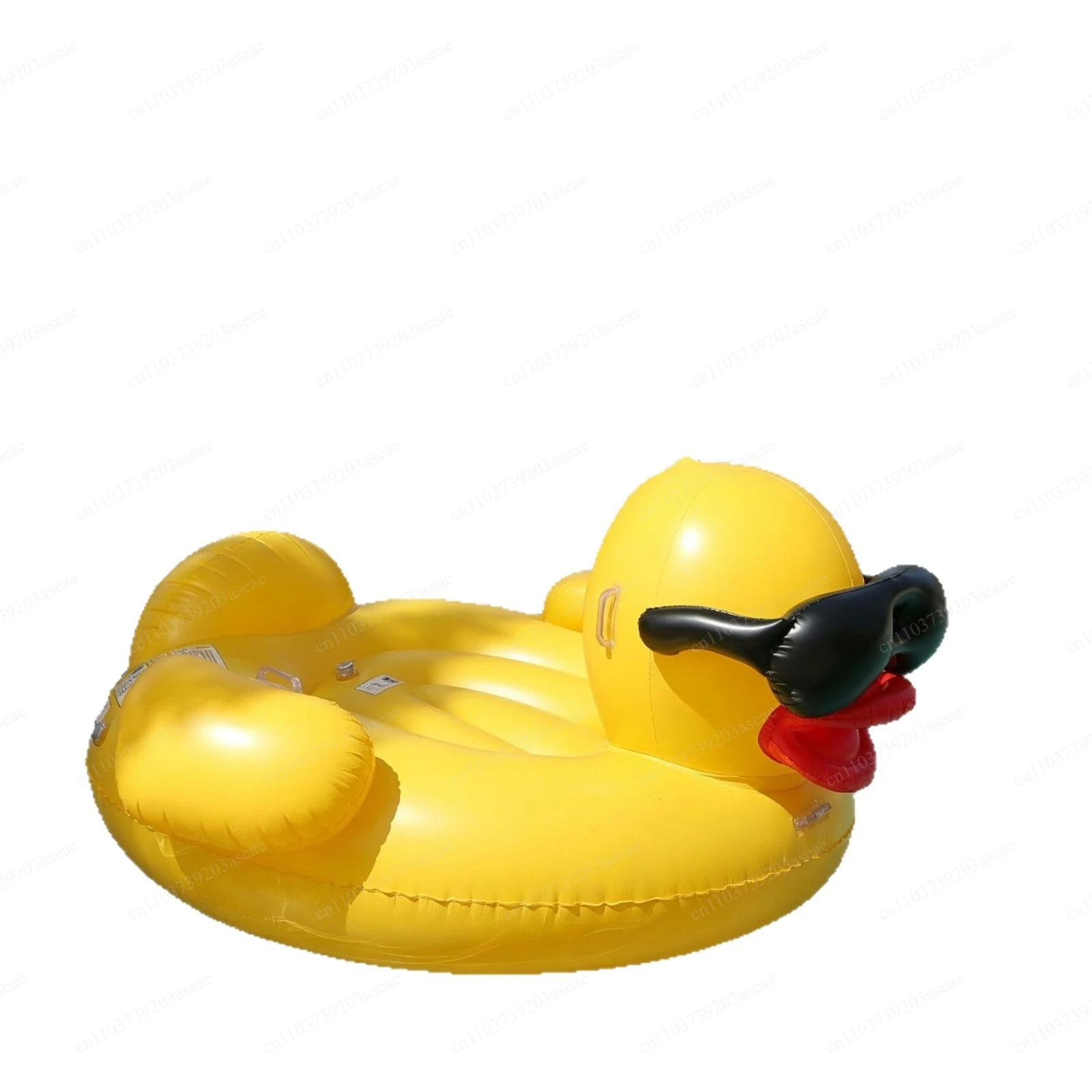 Water inflatable floating row floating bed water park fun play big yellow duck mount adult swimming ring