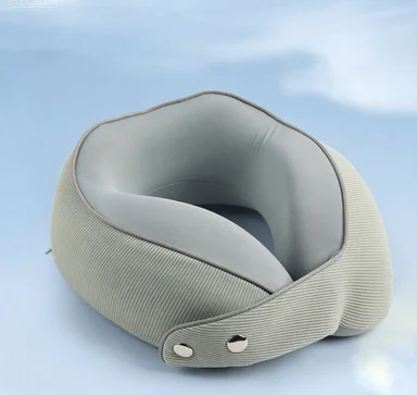Portable Memory Foam Slow Rebound Cooling Fabric Neck Pillow Cover for Flight Car Office Rest