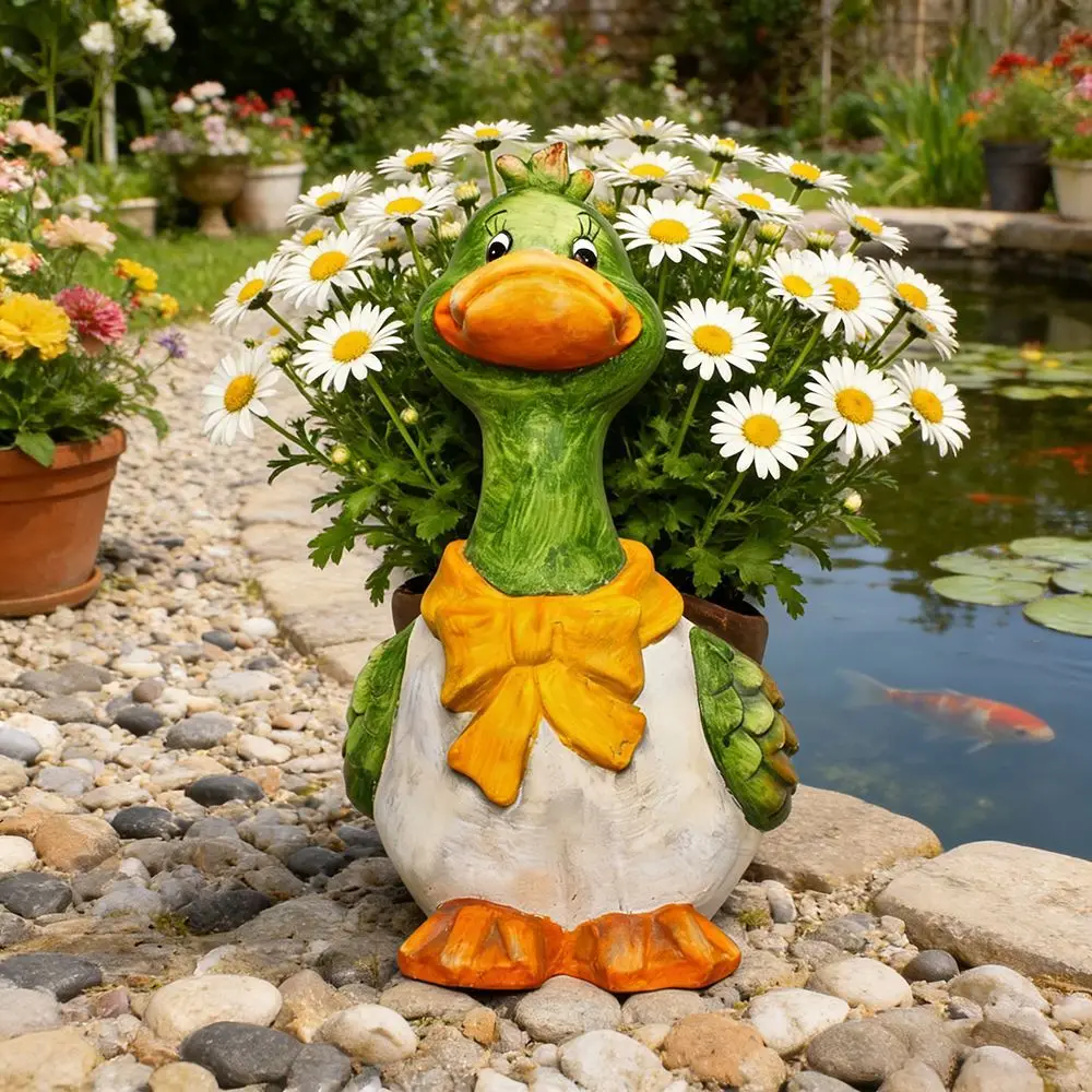 Cartoon duck outdoor animal planter - perfect for villa gardens and courtyards