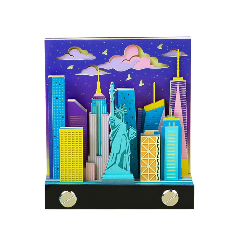 

Omoshiroi Block 3D Notepad New Yorks 3D Memo Pads Cute Sticky Note Art 3D Note Paper Carving Model Office Accessories Kids Gift