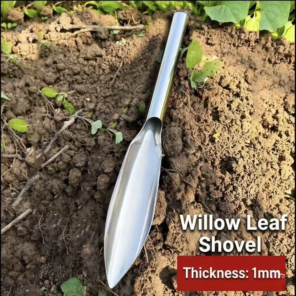Stainless steel one-piece garden shovel is suitable for planting, weeding, turning soil, anti-rust gardening tools 1/5pcs