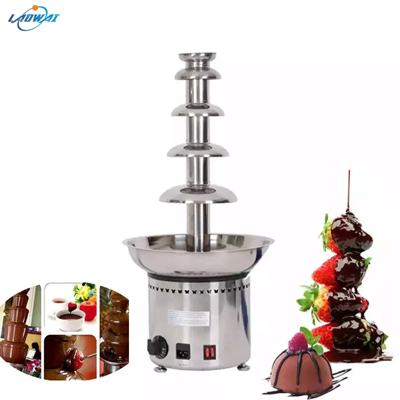 

220V Chocolate Fountain 5-layer Chocolate Waterfall Stainless Steel Material Chocolate Melting Machine