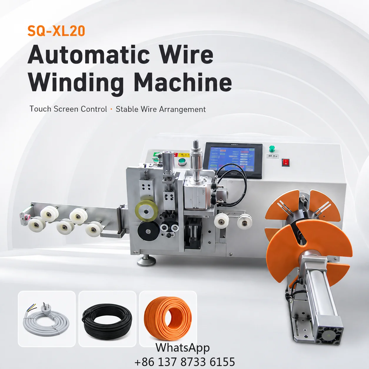Automatic Wire Winding And Tying Machine 4-5s Fast Cycle Touch Screen Cable Binding Machine 5kg Load 3Q Machine