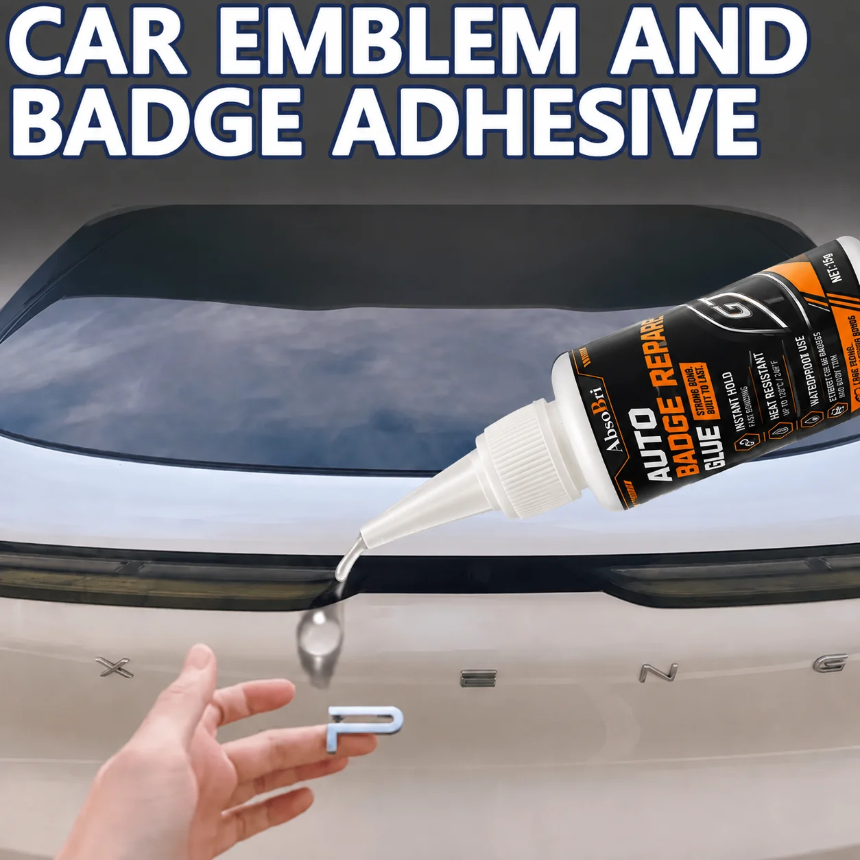 Auto Body Filler - กาวติดโลโก้รถยนต์ KIM สำหรับติดตัวอักษร ตัวเลข ตราสัญลักษณ์ที่ท้ายรถ ติดง่าย