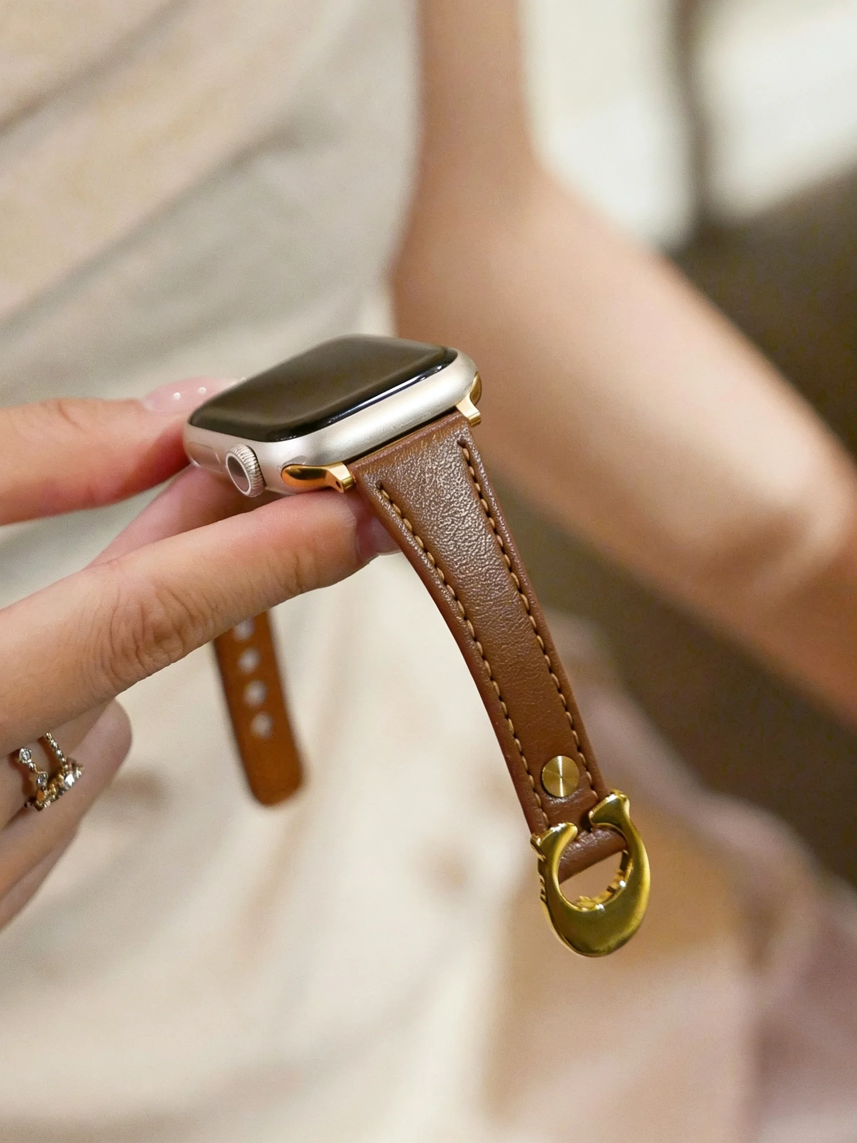 Light luxury fashion metal watch strap compatible with iWatch strap 38mm 40mm 41mm 42mm 44mm 45mm 49mm handmade watch strap