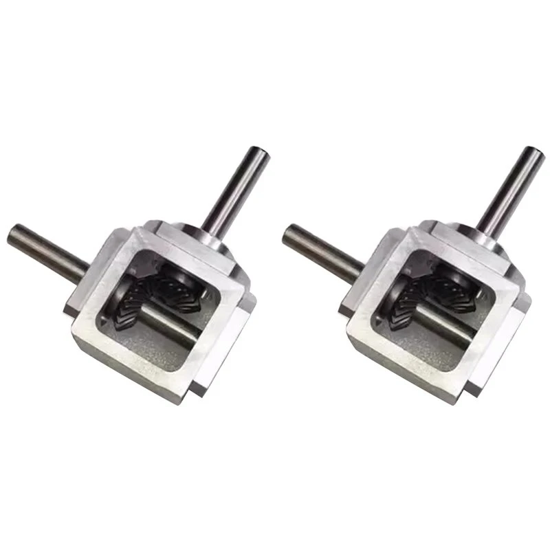 [A92P!】 2X 1:1 Cross Commutator Right Angle Drive Gearbox 1M 20T 8MM Spiral Bevel Gear Reducer Single-Output
