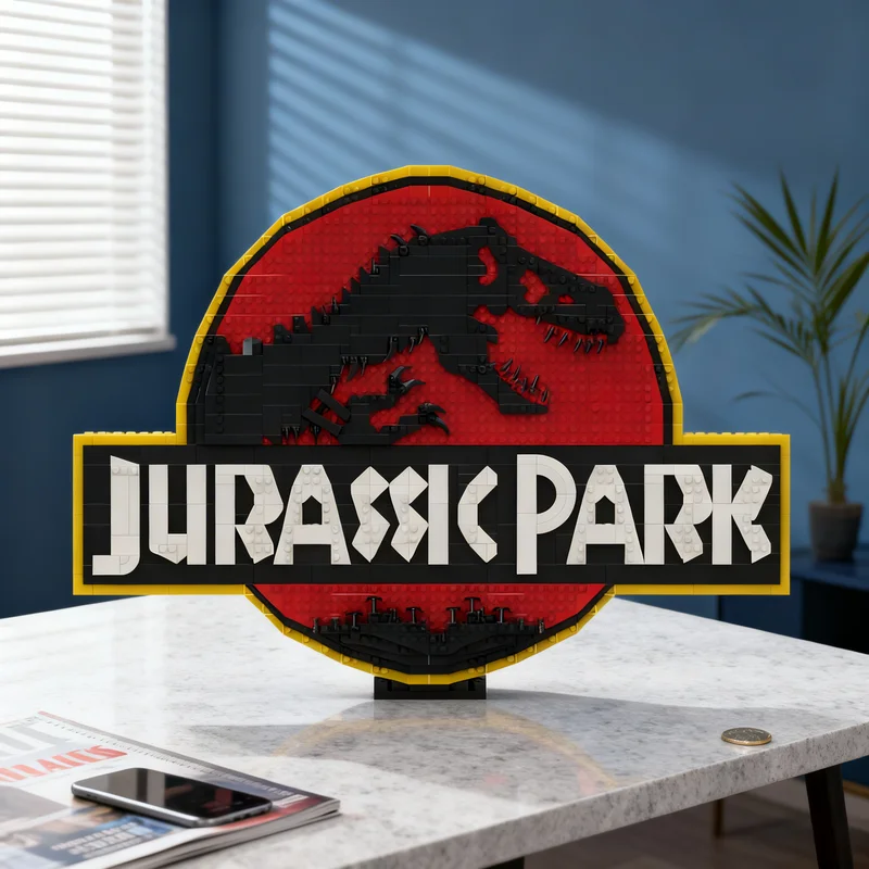 

1119pcs MOC Jurassic Park Logo Wall Display Model Building Blocks Construction Christmas Gifts Toy Creative DIY Idea Kids Toys