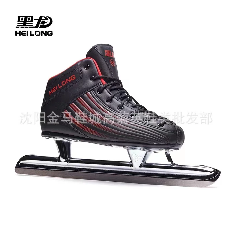 Cuchillo de patinaje de velocidad Black Dragon para niños y adultos, pista corta profesional de calle, patín cálido grueso, hielo Real