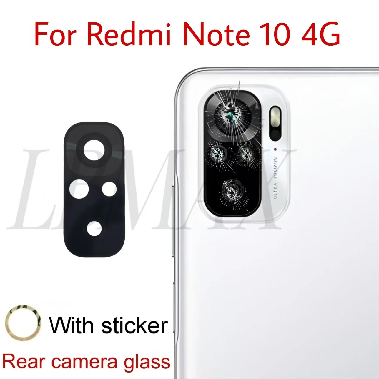

1-10 компл. стекла задней камеры для Redmi Note 10 4G, замена крышки объектива задней камеры с клеевой наклейкой, клейкие запасные части