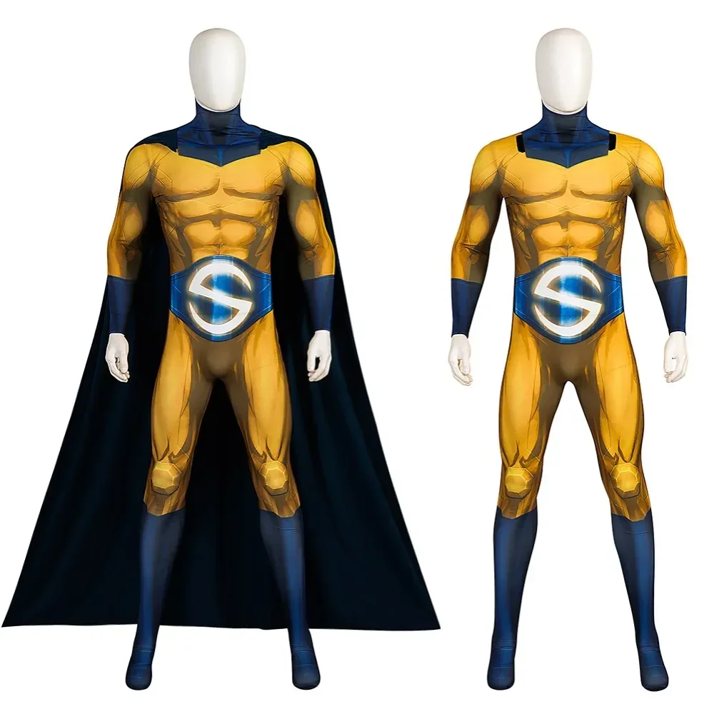 New Arrival Robert Cosplay Costumes Man Halloween Gold Zentai Suit Fancy Dress Comic Con Deguisement