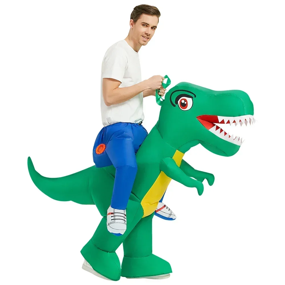 Riding Cartoon Big-Eyed Dinosaur Tyrannosaurus Rex Inflatable Costume Outdoor Activities Party Carnival Cosplay Festival Gifts