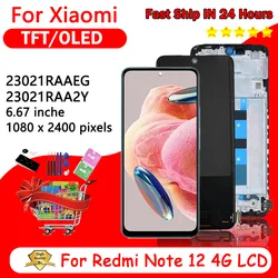 AMOLED Note12 Screen for Xiaomi Redmi Note 12 4G lcd 23021RAAEG 23021RAA2Y Display Touch Screen Digitizer Assembly