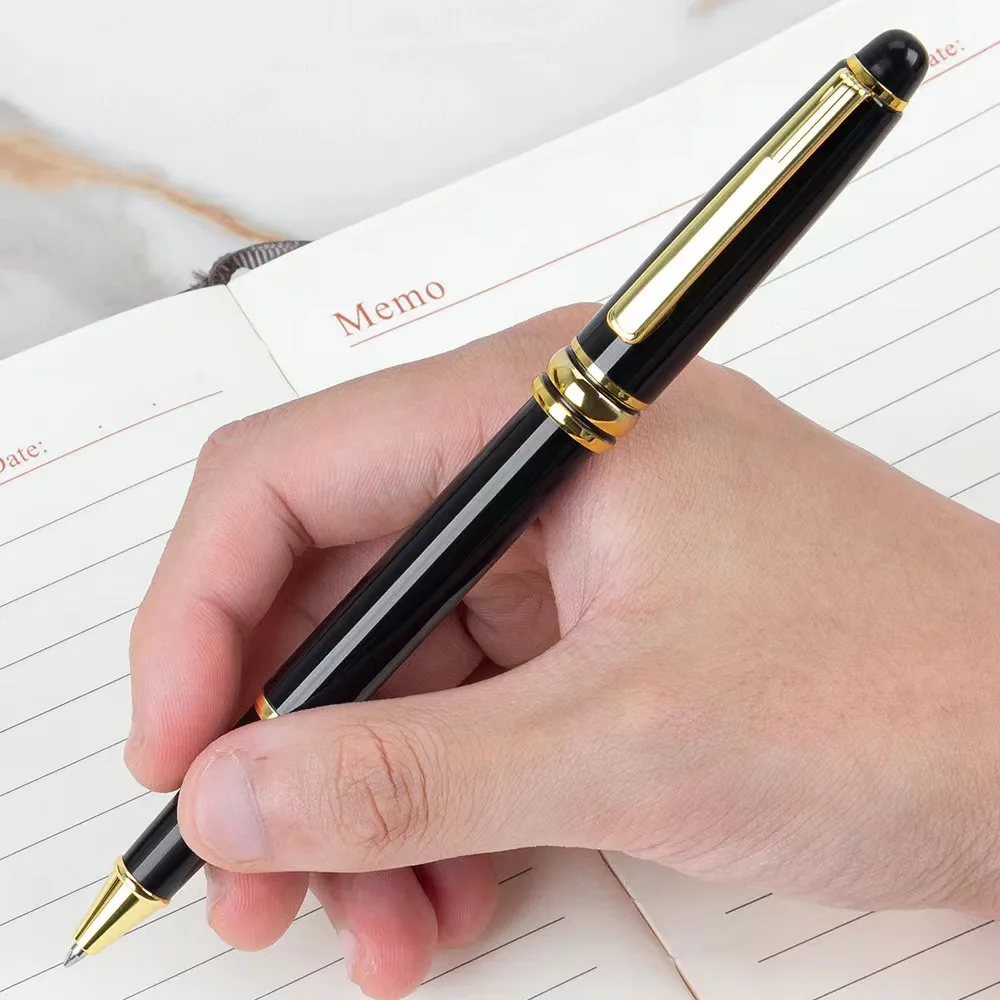 Metal Business Office Supplies Ballpoint Pens for Writing Rollerball Sign Pen Customized Logo Name Gift Free Laser Engraving