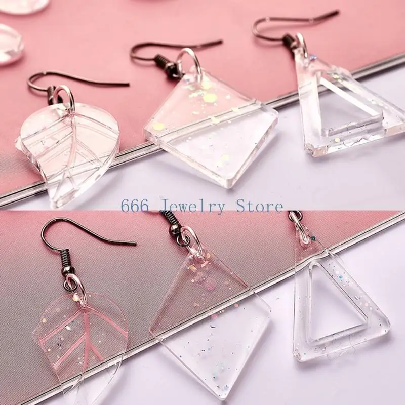 F2TD Handmade Multi-style Earrings Eardrop Danglers Silicone Mould Crystal Epoxy Resin Mold DIY Crafts Jewelry Pendant Mold
