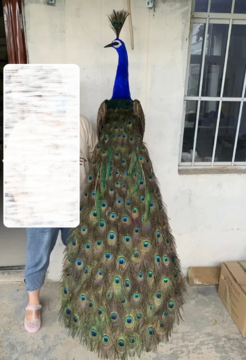 long tail simulation colorful peacock model foam&feather beautiful  peacock bird gift about 200cm xf3009