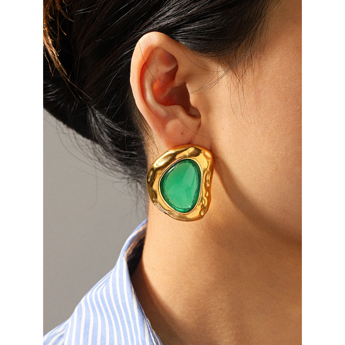 Vintage Colorful Punk Metal Earrings Sweater Matching Statement Jewelry Women's Fashion Accessories Perfect Gift Choice