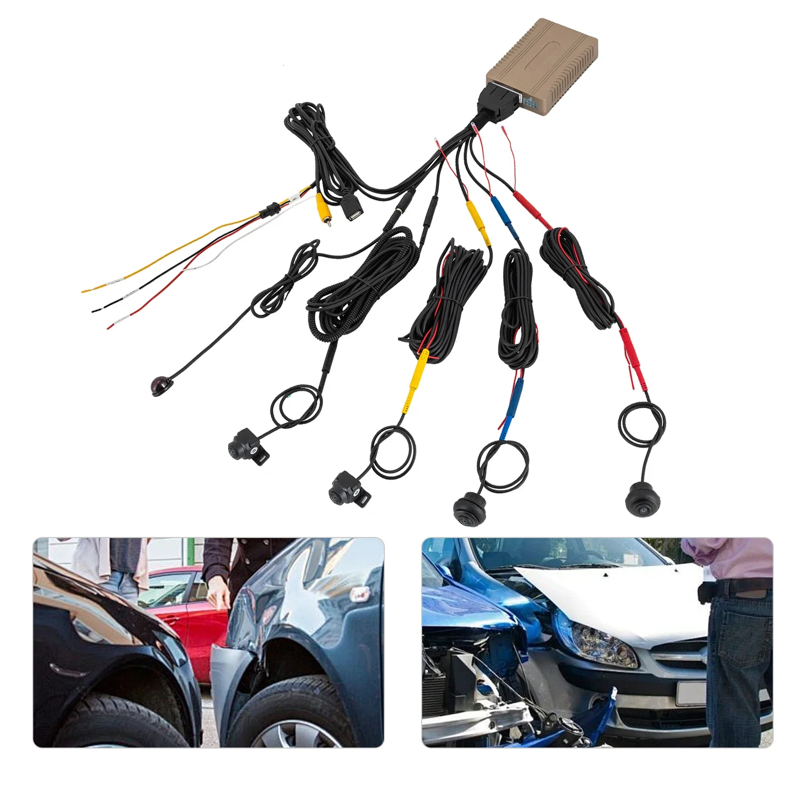 سيارة 360 ° كاميرا نظام بانورامي DC12V مسجل القيادة مع وظيفة الرؤية الليلية مجموعة نظام كاميرا السيارة #3