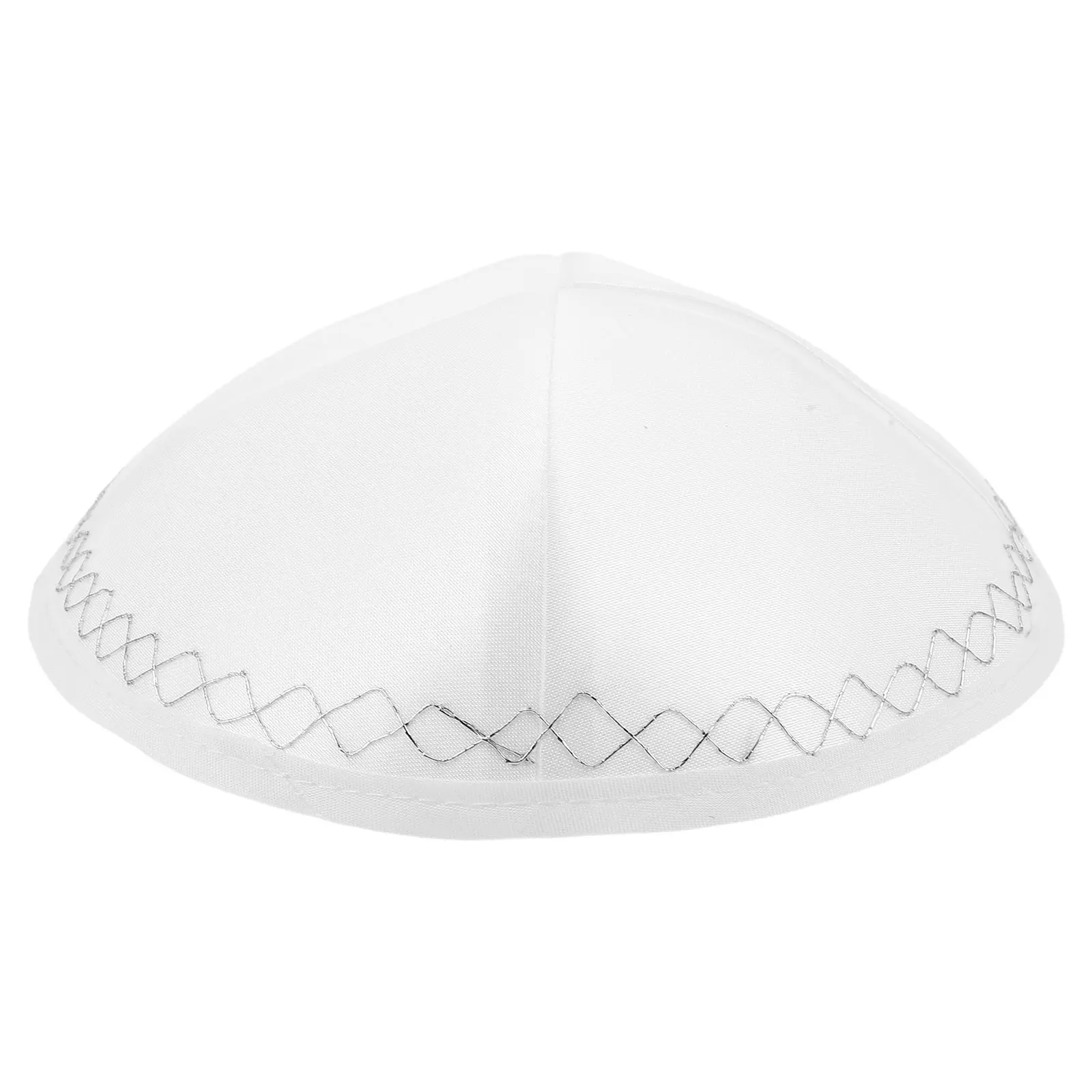 

Portable Jewish Hat for Men White Polyester Israel Yamulke Holidays Religious Kippah Flat Cap Wedding Teens Mitzvah Skull Cap