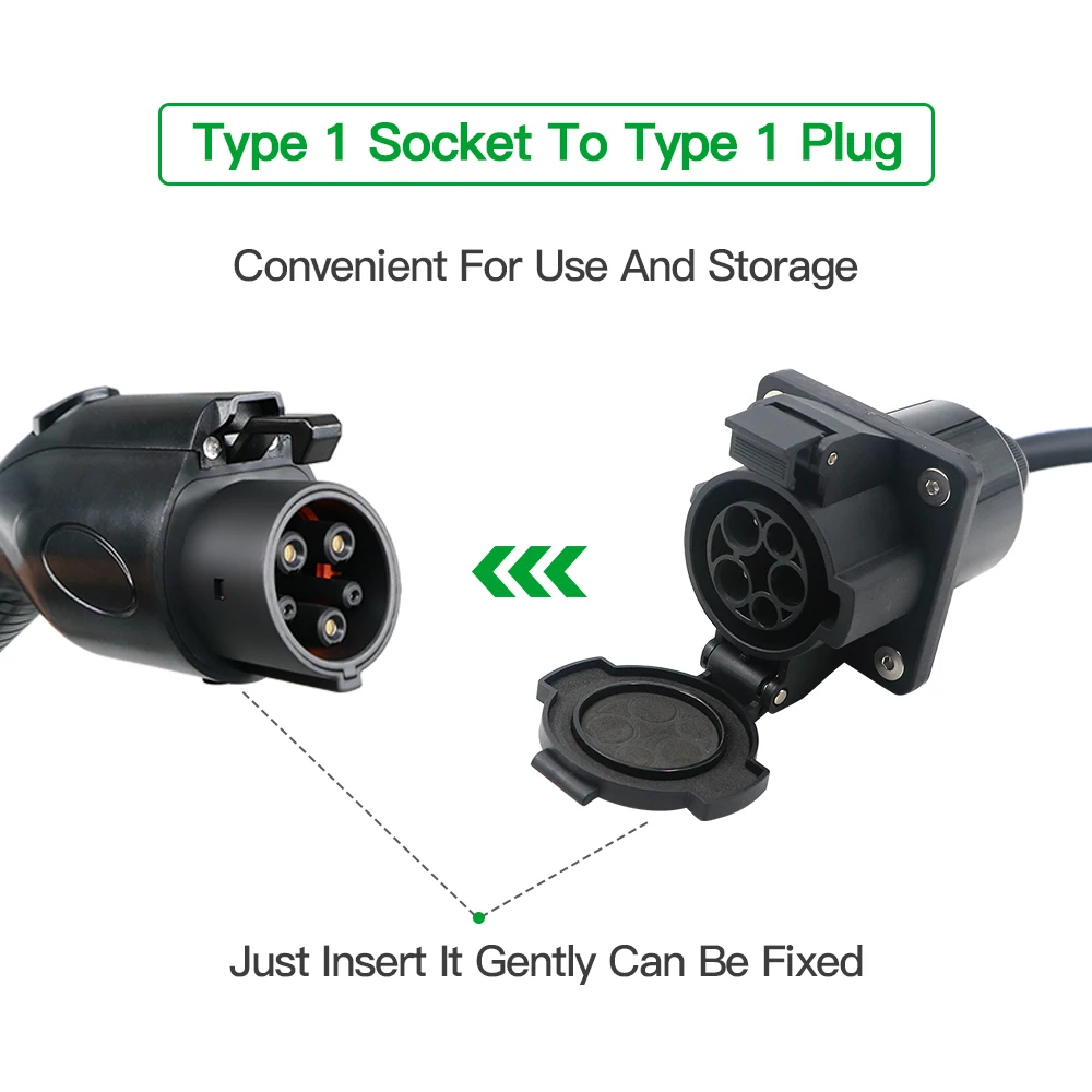 GBT Plug Connect to Type 2 Socket iec 621962 ev socket EV Charging Socket type 2 evse 16A/32A ev charging cable length 1m