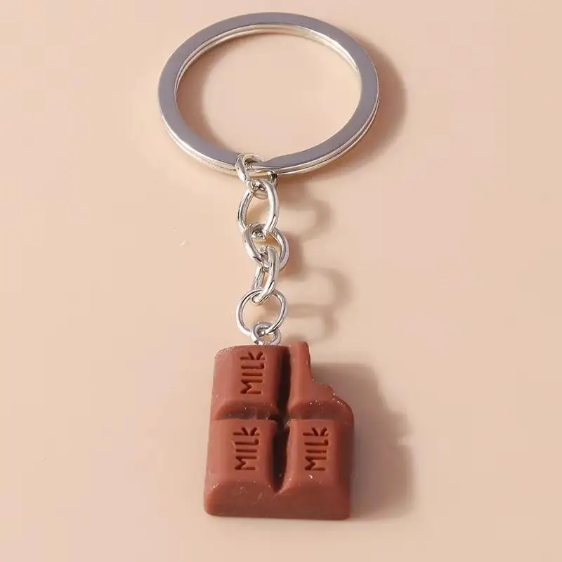 لطيف الكرتون ثلاثية الأبعاد الغذاء المفاتيح ، DIY بها بنفسك حلقة رئيسية لسيارة حامل مفتاح ، حقيبة يد المعلقات للأطفال الهدايا ، الكوكيز ، الشوكولاته ، دونات #6