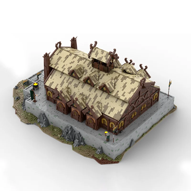 10029pcs MOC UCS Meduseld Golden Hall Edoras Model Building blocks Christmas gifts Construction toy Assemble DIY creative Brick