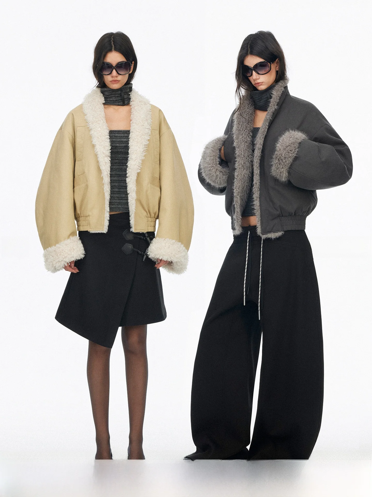 

Women's Thiened Oversized Cotton Jaet Winter Coat with Fur Collar SaltHe TianSilk Cotton Blend Warm Casual Outerwear