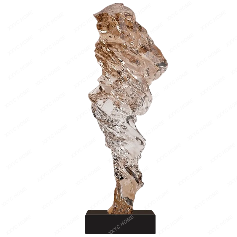 HHAbstract Transparent Resin Sculpture Hotel Lobby Sales Office Entrance Entrance High-end Art Decoration Ornament