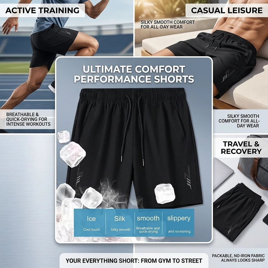 Gym Shorts Men Summer Quick Dry Training Shorts Fitness Drawstring Lightweight Athletic Sweatpants Workout Bottoms Running Wear