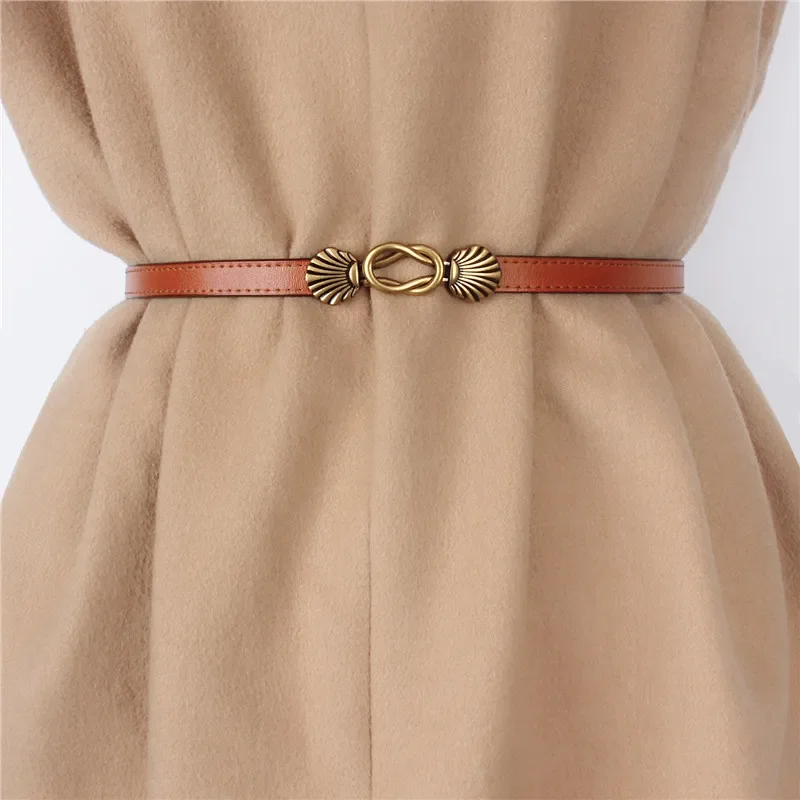 

New Arrival Luxury Thin Belts For Women Genuine Leather Strap Fashion Adjustable Belt Dress Jeans Cowhide Waistband Ladies Gifts