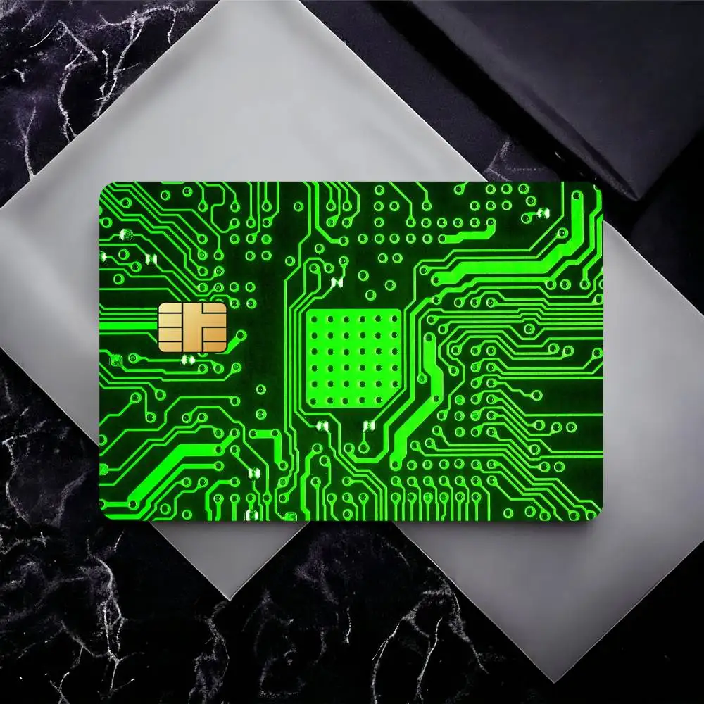 Circuit Board Pattern Credit Card Skin Stickers for Bank Card Bus Metro Card Sticker Waterproof Gift