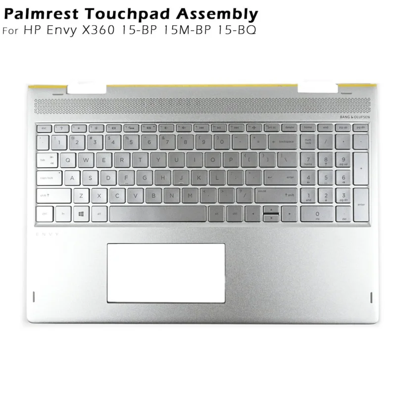 New Silver palmrest case w/backlit keyboard 934640-001 for HP Envy x360 15-bp US