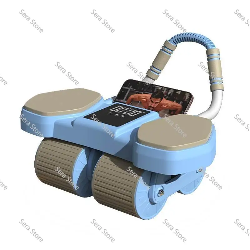 Digital Display Abdominal Trainer 4 Wheel Auto Rebound Roller Portable Home Fitness Gear For Abdomen Muscle Slimming Training