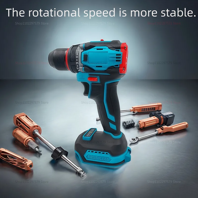 10 مللي متر مفك مثقاب كهربائي بدون فرشاة 2-Speed اللاسلكي تأثير أداة السلطة للمنزل GarageDIY18V بطارية متوافقة مع لا بطارية