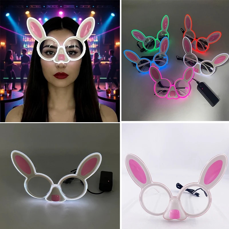 1 pc Costumes Cosplay lunettes Mini lapin lunettes garçons filles lunettes DJ discothèque Bar danse lunettes carnaval cadeau lunettes de soleil