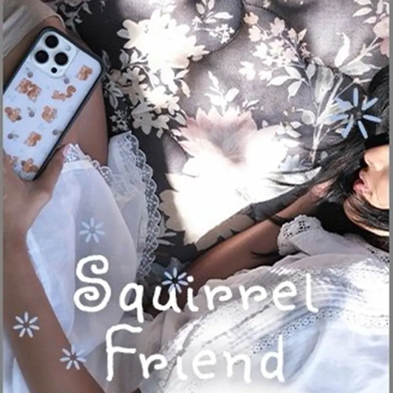 Wildflower Ins Squirrel Friend Floral Phone Case for iPhone 18 17 16 15 14 13 12 Pro Max Plus WF Cartoon Animal Shockproof Cover