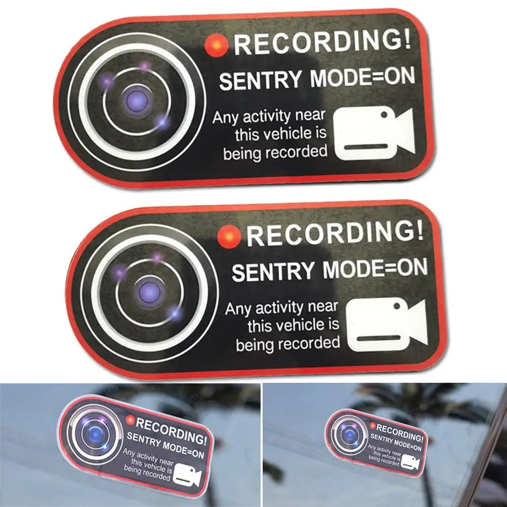 

10*4.5cm Recording Warning Sticker Sentinel Mode Modification Accessories Alarm System Decal Multicolor Security Prompt Stickers