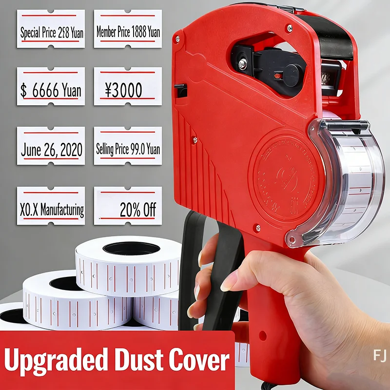 [YU]Price Tag Gun Price Labeller With Labels Introductory Package Price Tag Sticker Ink Roll