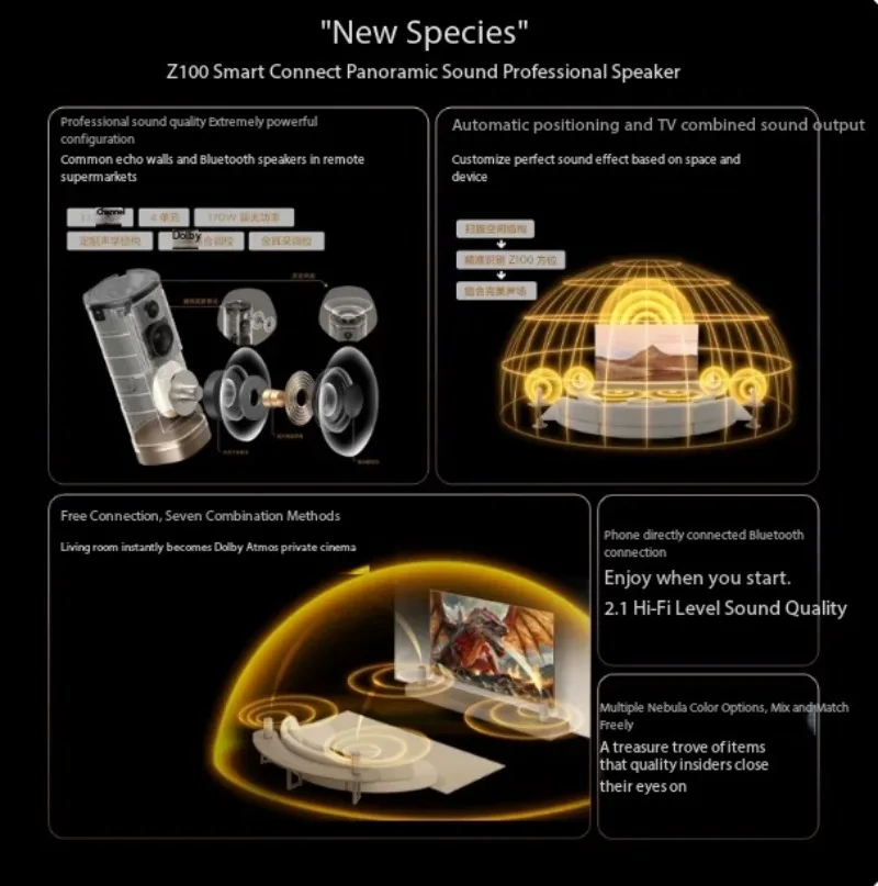 130W super strong subwoofer TV ensemble sound free combination Bluetooth，For  wireless speaker Z100