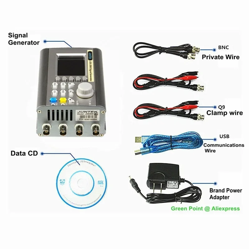 JDS2900 30MHZ JUNTEK generador de señal pequeño Control Digital doble canal DDS función medidor de frecuencia contador de forma de onda arbitraria
