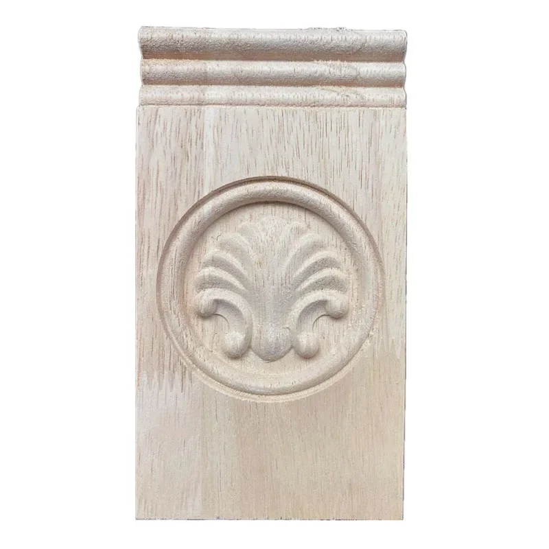 1PC 15cm Unpainted Wood Carved Decal Corner Applique Frame Home Furniture Wall Cabinet Door Decorative Wooden Miniature Craft