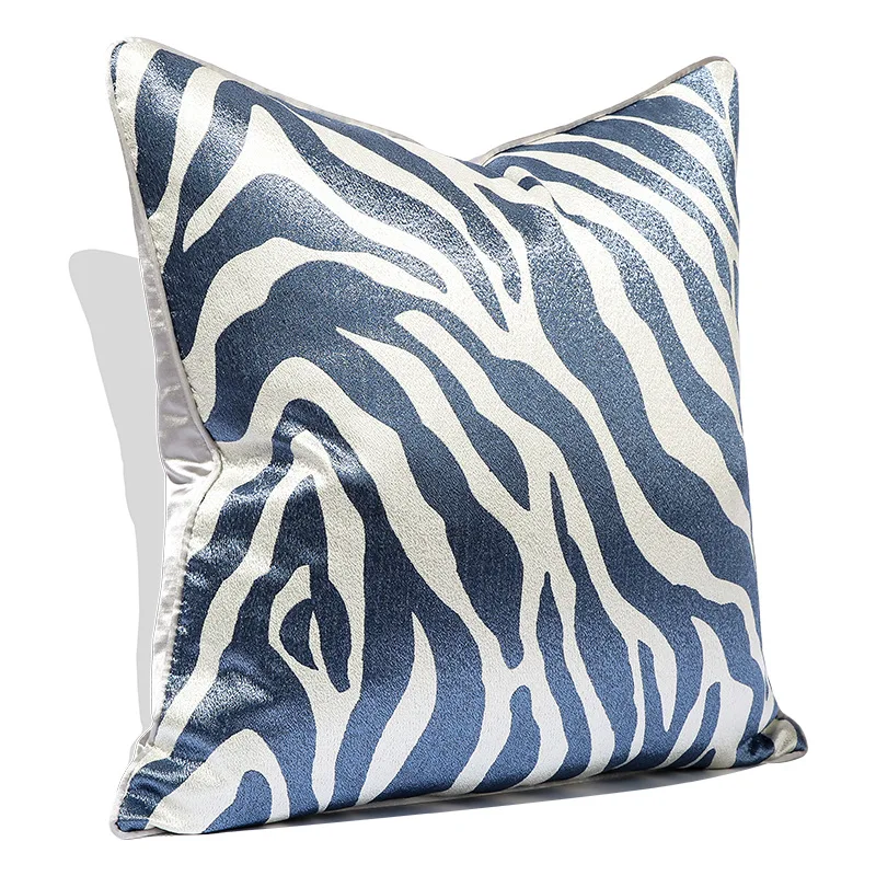 Design Luxury Jacquard Cushion Cover American Zebra Print Pillowcase for Home Sofa Living Room Bedroom Decor 30x50 45x45 50x50cm