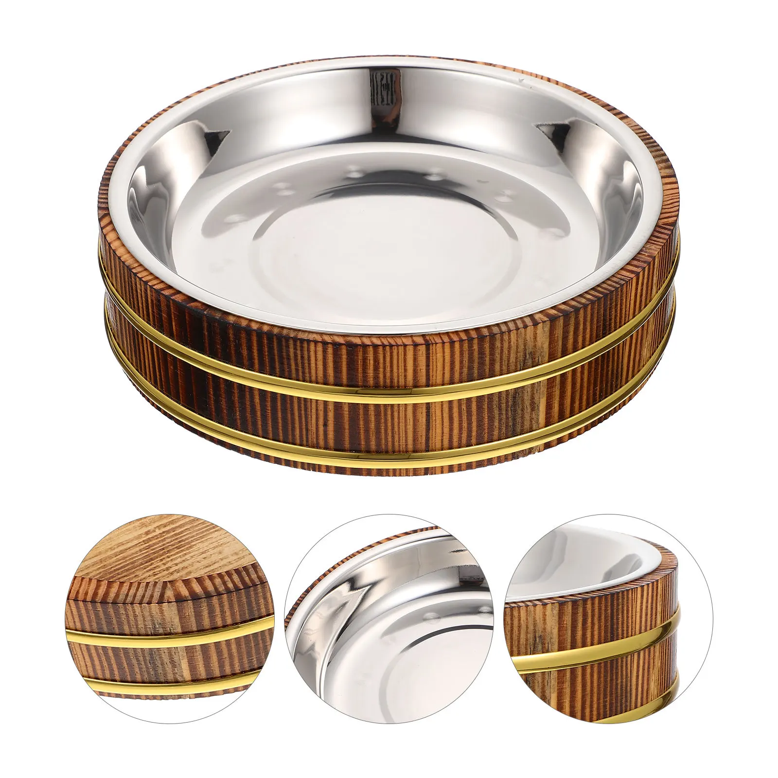 

1Set Sushi Rice Bucket Japanese Wooden Rice Basin Large Capacity Food Container Kitchen Storage Sushi Serving Bowl