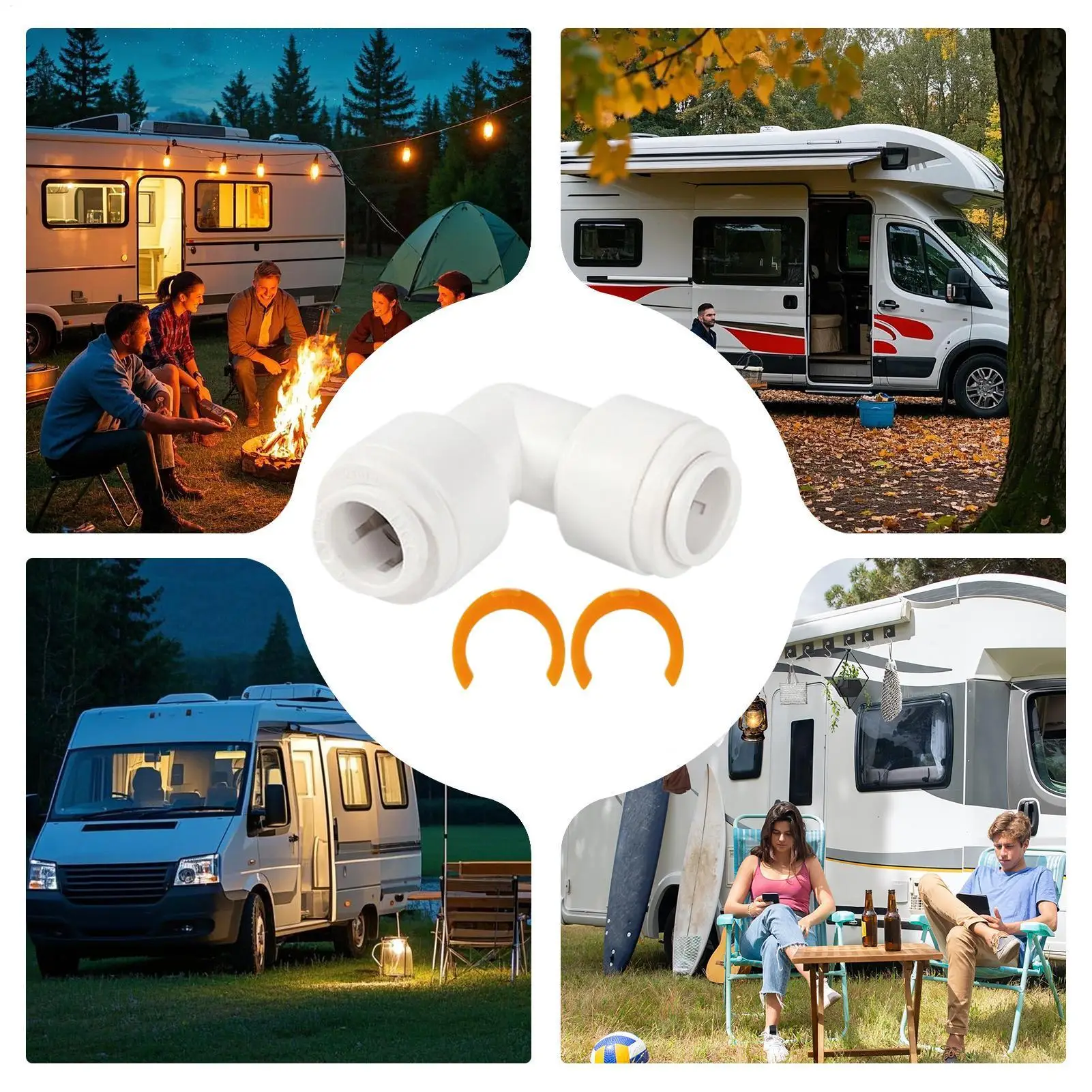 

RV Sewer Hose Adapter 1/2 Inch Universal Pipe Connector RV Sewer Fittings For Camping Outlet System Connection