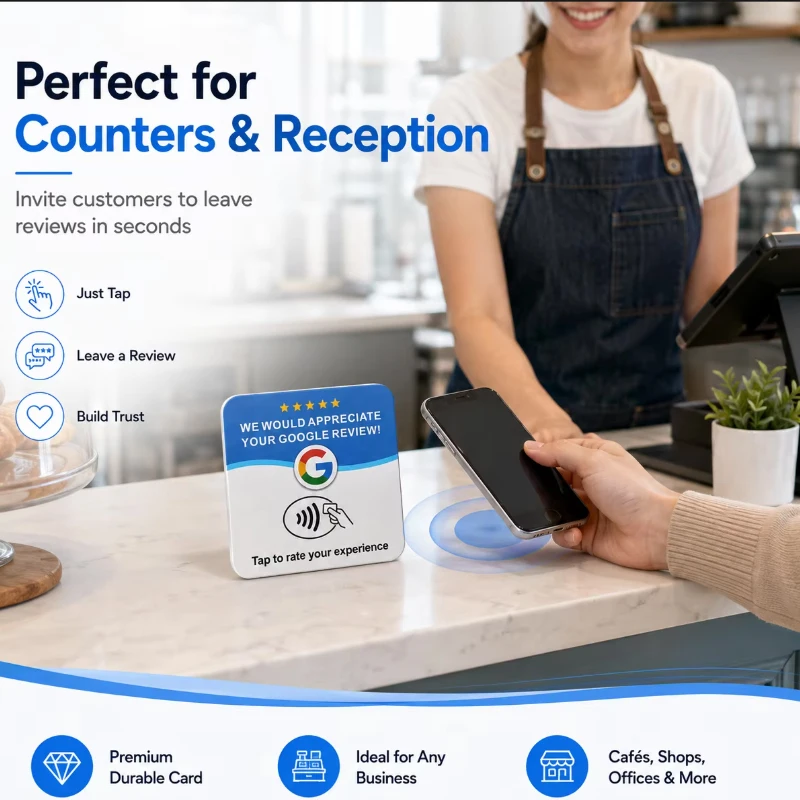 10Pcs Reusable Google Review Tap NFC Card, Review Us On Google Programmable NFC Tap Card User-Friendly Time-Saving Factory spot